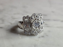 Load image into Gallery viewer, Womens Vintage Estate Sterling Silver Modernist CZ Ring 6.0g E7788