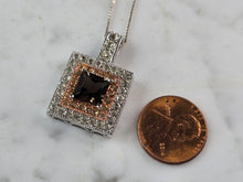 Load image into Gallery viewer, Womens Vintage Estate Sterling Silver Smoky Quartz Pendant Necklace 8.5g E7791