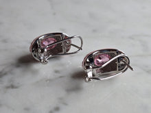 Load image into Gallery viewer, Womens Vintage Estate Sterling Silver Pink Enamel Earrings 11.4g E7795
