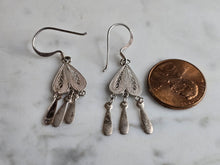 Load image into Gallery viewer, Womens Vintage Estate Sterling Silver Filigree Dangle Earrings 1.4g E7796
