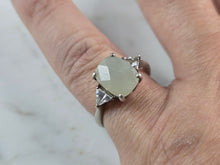 Load image into Gallery viewer, Womens Vintage Estate Sterling Silver Jadeite Ring 3.5g E7807
