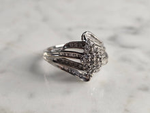 Load image into Gallery viewer, Womens Vintage Estate 10K White Gold Diamond Ring 3.5g, E7809
