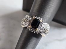 Load image into Gallery viewer, Womens Vintage Estate 14K White Gold Sapphire &amp; Diamond Ring, 6.8g E7817