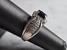 Load image into Gallery viewer, Womens Vintage Estate 14K White Gold Sapphire &amp; Diamond Ring, 6.8g E7817