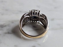 Load image into Gallery viewer, Womens Vintage Estate 14K White Gold Sapphire &amp; Diamond Ring, 6.8g E7817