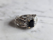 Load image into Gallery viewer, Womens Vintage Estate 14K White Gold Sapphire &amp; Diamond Ring, 6.8g E7817