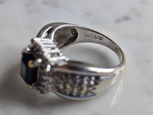 Load image into Gallery viewer, Womens Vintage Estate 14K White Gold Sapphire &amp; Diamond Ring, 6.8g E7817