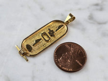 Load image into Gallery viewer, Vintage Estate 18K Yellow Gold Egyptian Hieroglyph Pendant 2.8g E7821