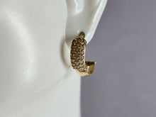 Load image into Gallery viewer, Womens Vintage Estate 14K Yellow Gold CZ Hoop Earrings, 2.8g E7823