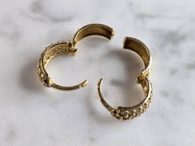 Load image into Gallery viewer, Womens Vintage Estate 14K Yellow Gold CZ Hoop Earrings, 2.8g E7823