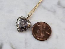 Load image into Gallery viewer, Womens Vintage Estate 10K Gold Diamond Heart Pendant w/ Necklace, 3.7g E7825