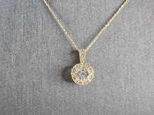 Load image into Gallery viewer, Womens Vintage Estate 10k Gold Diamond Modernist Pendant Necklace 3.1g E7827