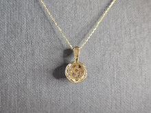 Load image into Gallery viewer, Womens Vintage Estate 10k Gold Diamond Modernist Pendant Necklace 3.1g E7827