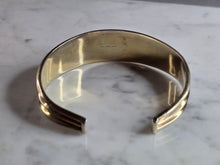 Load image into Gallery viewer, Womens Vintage Estate Sterling Silver Gold Tone Cuff Bracelet 32.3g E7829