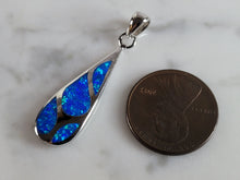 Load image into Gallery viewer, Womens Sterling Silver Blue Opal Modernist Pendant 2.9g E783