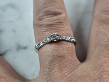 Load image into Gallery viewer, Womens Vintage Estate 10K White Gold Diamond Ring, 2.4g E7840