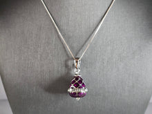 Load image into Gallery viewer, Womens Vintage Estate Sterling Silver Enamel Egg Pendant Necklace 13.8g E7851