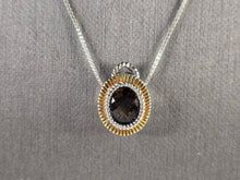 Load image into Gallery viewer, Womens Vintage Estate Sterling Silver Smoky Quartz Pendant Necklace 4.7g E7853