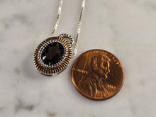 Load image into Gallery viewer, Womens Vintage Estate Sterling Silver Smoky Quartz Pendant Necklace 4.7g E7853