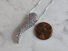 Load image into Gallery viewer, Womens Estate Sterling Silver Italian Horn CZ Pendant Necklace 7.0g E7855