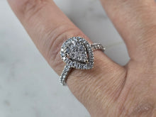 Load image into Gallery viewer, Womens Vintage Estate 14K White Gold Pear Shaped Diamond Ring 3.7g E7855