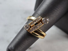 Load image into Gallery viewer, Womens Vintage Estate 14K Yellow Gold Modernist Diamond Ring, 6.8g E7857