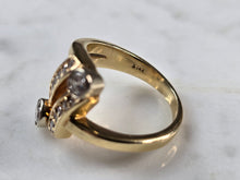 Load image into Gallery viewer, Womens Vintage Estate 14K Yellow Gold Modernist Diamond Ring, 6.8g E7857
