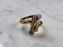 Load image into Gallery viewer, Womens Vintage Estate 14K Yellow Gold Modernist Diamond Ring, 6.8g E7857