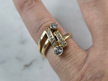 Load image into Gallery viewer, Womens Vintage Estate 14K Yellow Gold Modernist Diamond Ring, 6.8g E7857