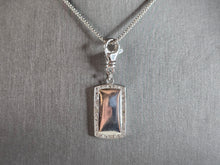 Load image into Gallery viewer, Womens Vintage Estate Sterling Silver Modernist CZ Pendant Necklace 10.1g E7859