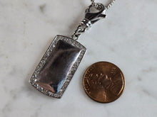 Load image into Gallery viewer, Womens Vintage Estate Sterling Silver Modernist CZ Pendant Necklace 10.1g E7859