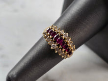 Load image into Gallery viewer, Womens Vintage Estate 14k Yellow Gold Ruby &amp; Diamond Ring 4.6g E7860