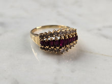 Load image into Gallery viewer, Womens Vintage Estate 14k Yellow Gold Ruby &amp; Diamond Ring 4.6g E7860