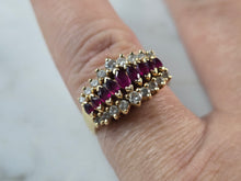 Load image into Gallery viewer, Womens Vintage Estate 14k Yellow Gold Ruby &amp; Diamond Ring 4.6g E7860