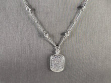 Load image into Gallery viewer, Womens Sterling Silver Modernist CZ Pendant Necklace 11.3g E7861