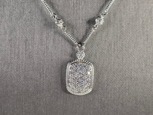 Load image into Gallery viewer, Womens Sterling Silver Modernist CZ Pendant Necklace 11.3g E7861