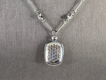 Load image into Gallery viewer, Womens Sterling Silver Modernist CZ Pendant Necklace 11.3g E7861