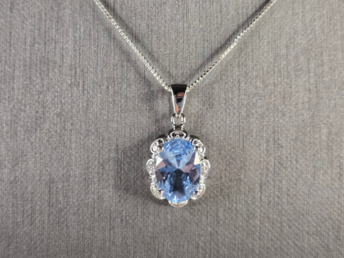 Womens Estate Sterling Silver Modernist Pendant & Necklace 5.2g E7862