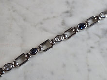 Load image into Gallery viewer, Womens Vintage Estate Sterling Silver Modernist Sapphire Bracelet 17.8g #E7863