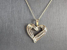 Load image into Gallery viewer, Women's Vintage Estate 10K Gold Diamond Heart Pendant w/ Necklace, 4.6g E7864