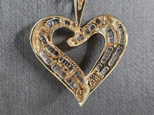 Load image into Gallery viewer, Women's Vintage Estate 10K Gold Diamond Heart Pendant w/ Necklace, 4.6g E7864
