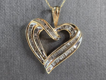Load image into Gallery viewer, Women's Vintage Estate 10K Gold Diamond Heart Pendant w/ Necklace, 4.6g E7864