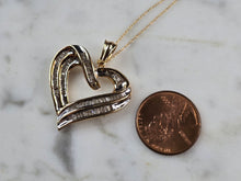 Load image into Gallery viewer, Women's Vintage Estate 10K Gold Diamond Heart Pendant w/ Necklace, 4.6g E7864