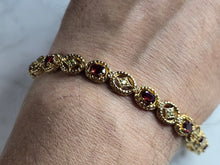 Load image into Gallery viewer, Womens Vintage Estate Sterling Silver Gold Tone Bracelet 18.7g E7865