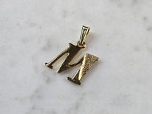 Load image into Gallery viewer, Womens Vintage Estate 10K Gold Initial Letter " M "  Charm Pendant 1.0g E7868