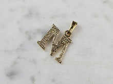 Load image into Gallery viewer, Womens Vintage Estate 10K Gold Initial Letter " M "  Charm Pendant 1.0g E7868