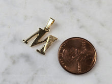 Load image into Gallery viewer, Womens Vintage Estate 10K Gold Initial Letter " M "  Charm Pendant 1.0g E7868