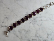 Load image into Gallery viewer, Womens Vintage Estate Sterling Silver Natural Ruby Bracelet 54.7g E7869
