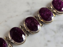 Load image into Gallery viewer, Womens Vintage Estate Sterling Silver Natural Ruby Bracelet 54.7g E7869