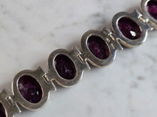 Load image into Gallery viewer, Womens Vintage Estate Sterling Silver Natural Ruby Bracelet 54.7g E7869